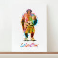 Personalised Personalised Watercolour Chimpanzee Football Print