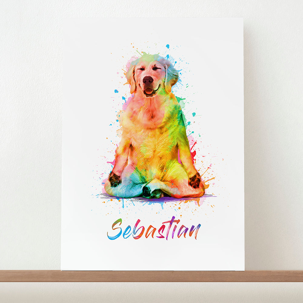 Personalised Personalised Watercolour Dog Yoga Print
