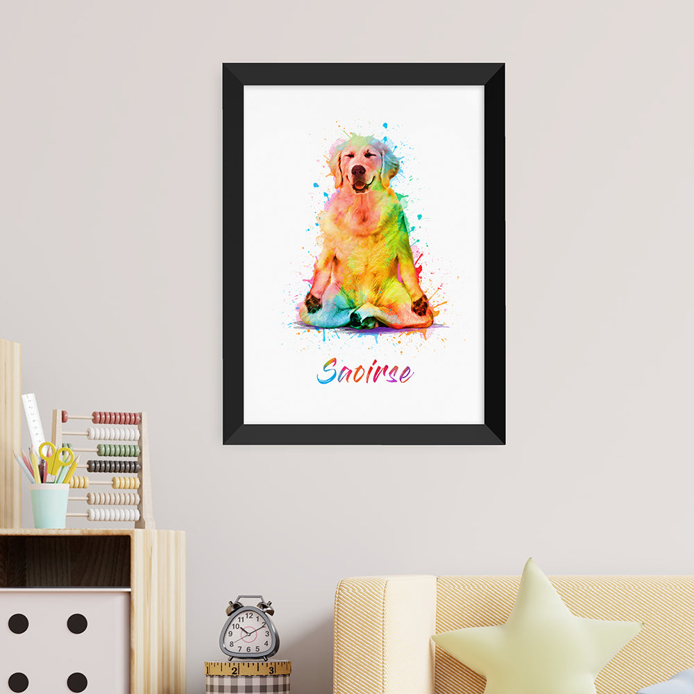 Personalised Personalised Watercolour Dog Yoga Print