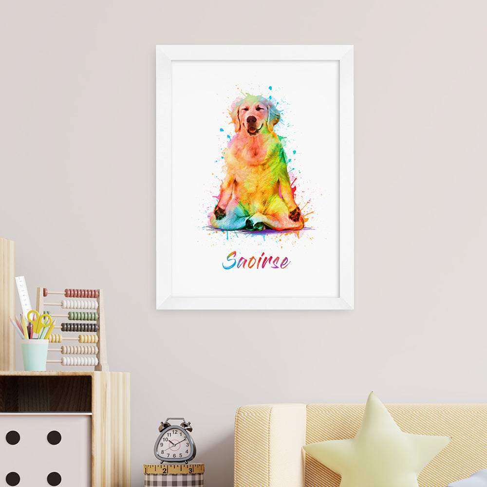 Personalised Personalised Watercolour Dog Yoga Print