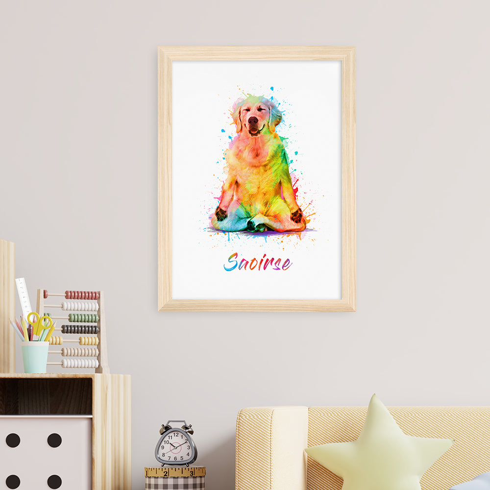 Personalised Personalised Watercolour Dog Yoga Print