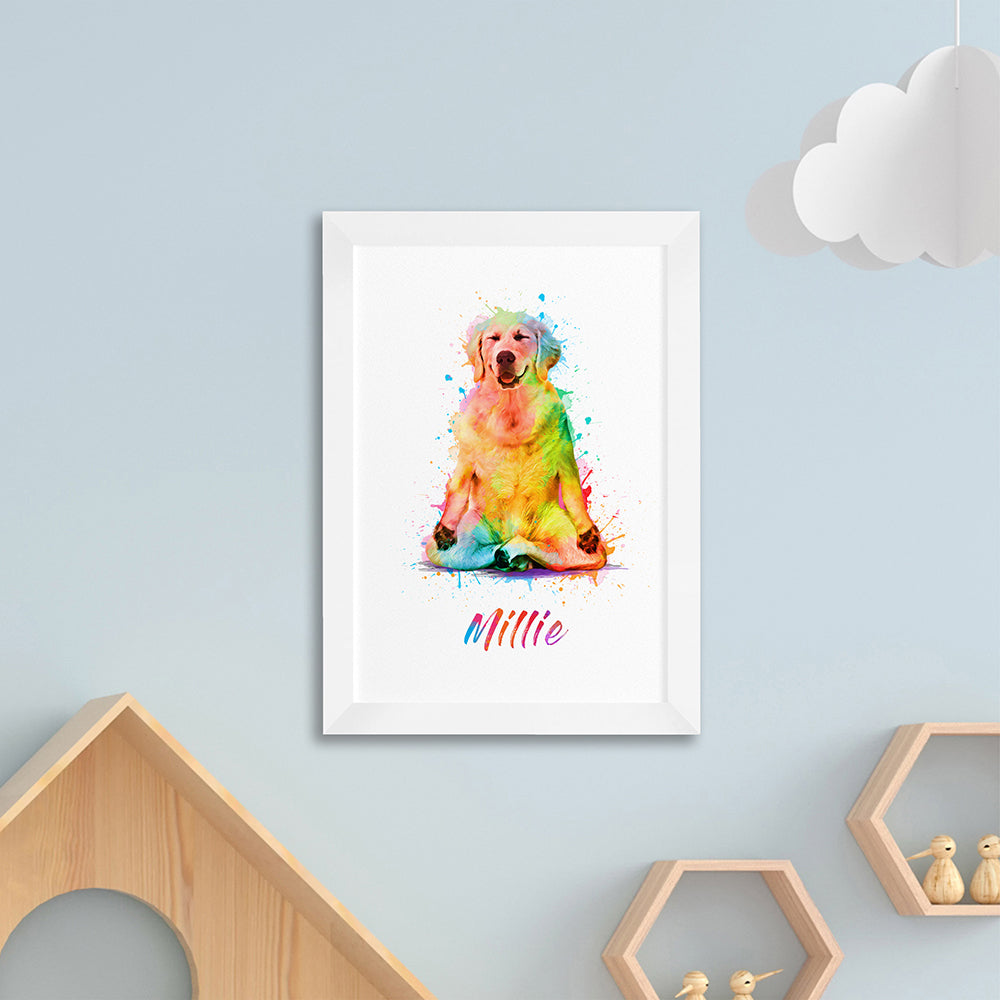 Personalised Personalised Watercolour Dog Yoga Print