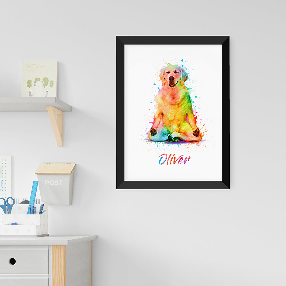 Personalised Personalised Watercolour Dog Yoga Print