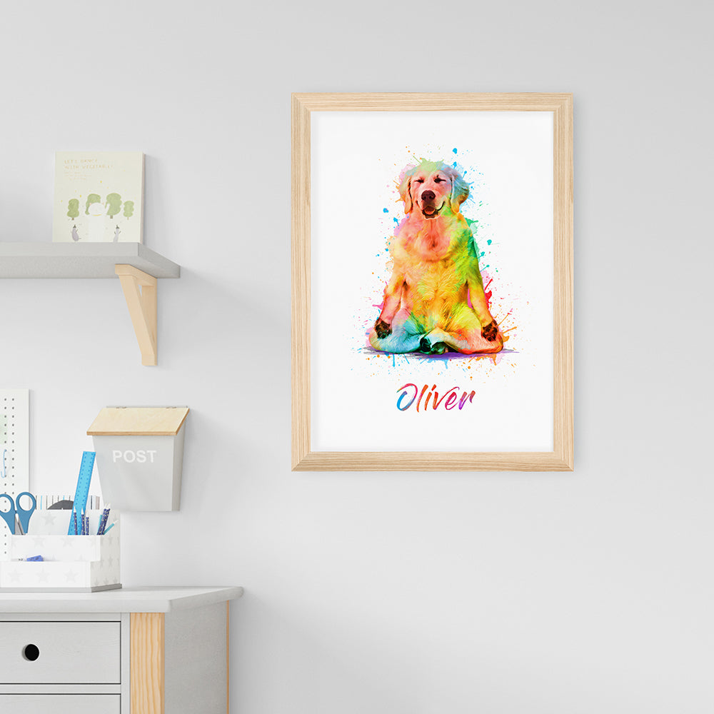 Personalised Personalised Watercolour Dog Yoga Print