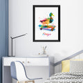 Personalised Personalised Watercolour Duck Skateboarding Print