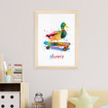Personalised Personalised Watercolour Duck Skateboarding Print