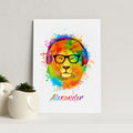 Personalised Personalised Watercolour Lion Wild Side Musical Print