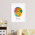 Personalised Personalised Watercolour Lion Wild Side Musical Print