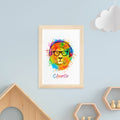 Personalised Personalised Watercolour Lion Wild Side Musical Print