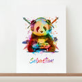 Personalised Personalised Watercolour Panda Gaming Print