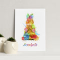Personalised Personalised Watercolour Rabbit Meditation Print