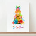 Personalised Personalised Watercolour Rabbit Meditation Print