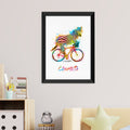 Personalised Personalised Watercolour Zebra Cycling Print