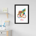 Personalised Personalised Watercolour Zebra Cycling Print