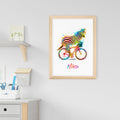 Personalised Personalised Watercolour Zebra Cycling Print