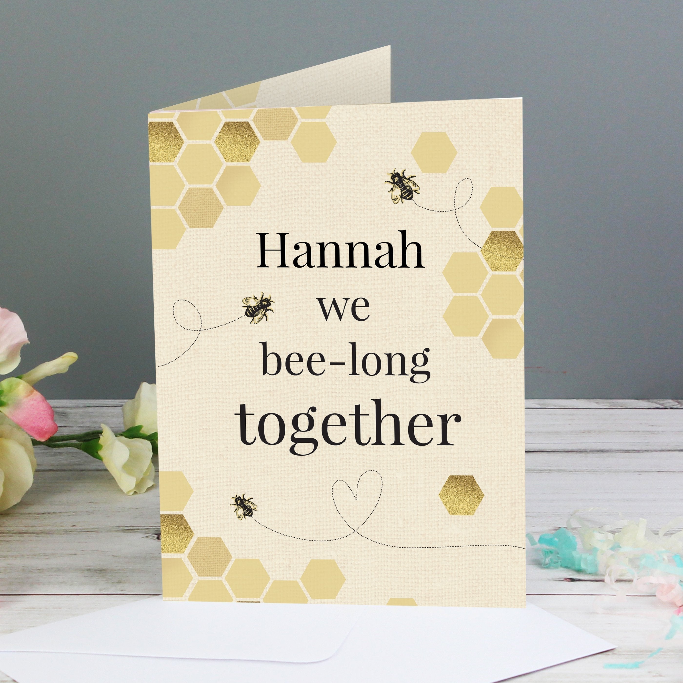 Personalised We Bee-Long Together Card