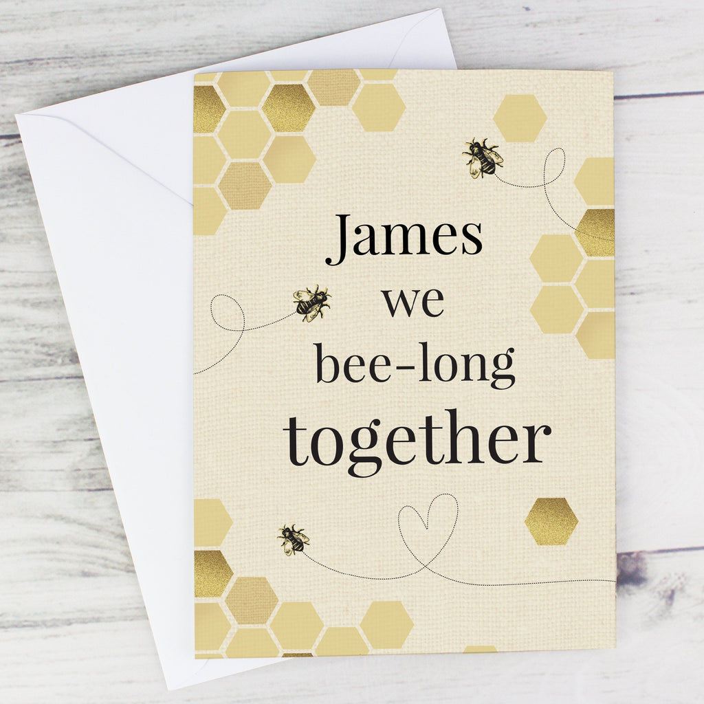Personalised We Bee-Long Together Card