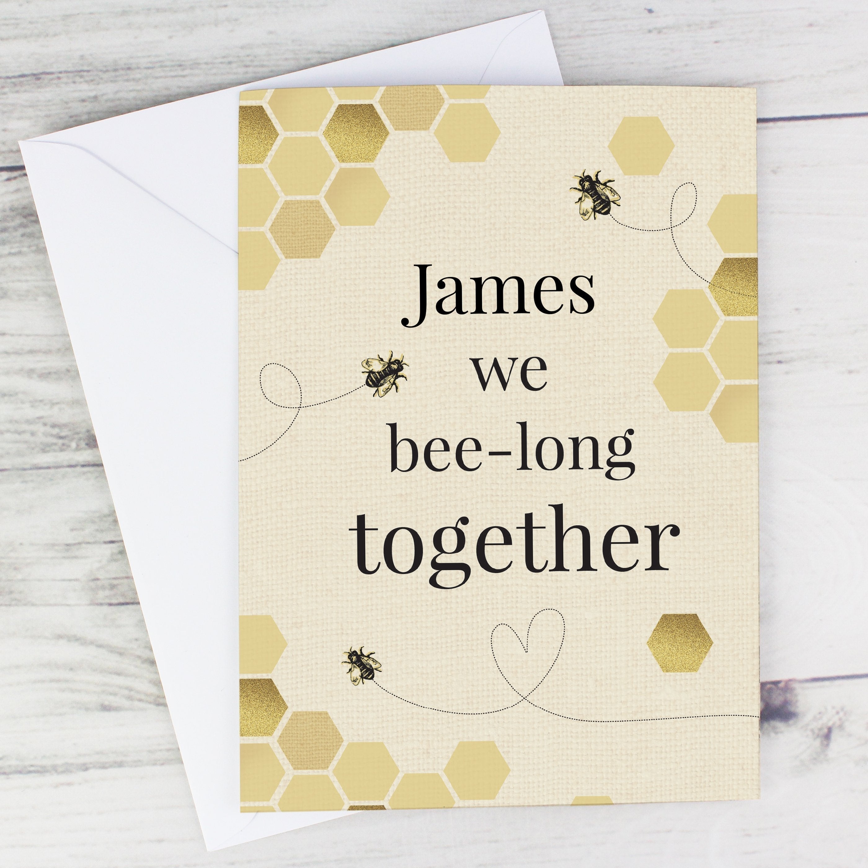 Personalised We Bee-Long Together Card