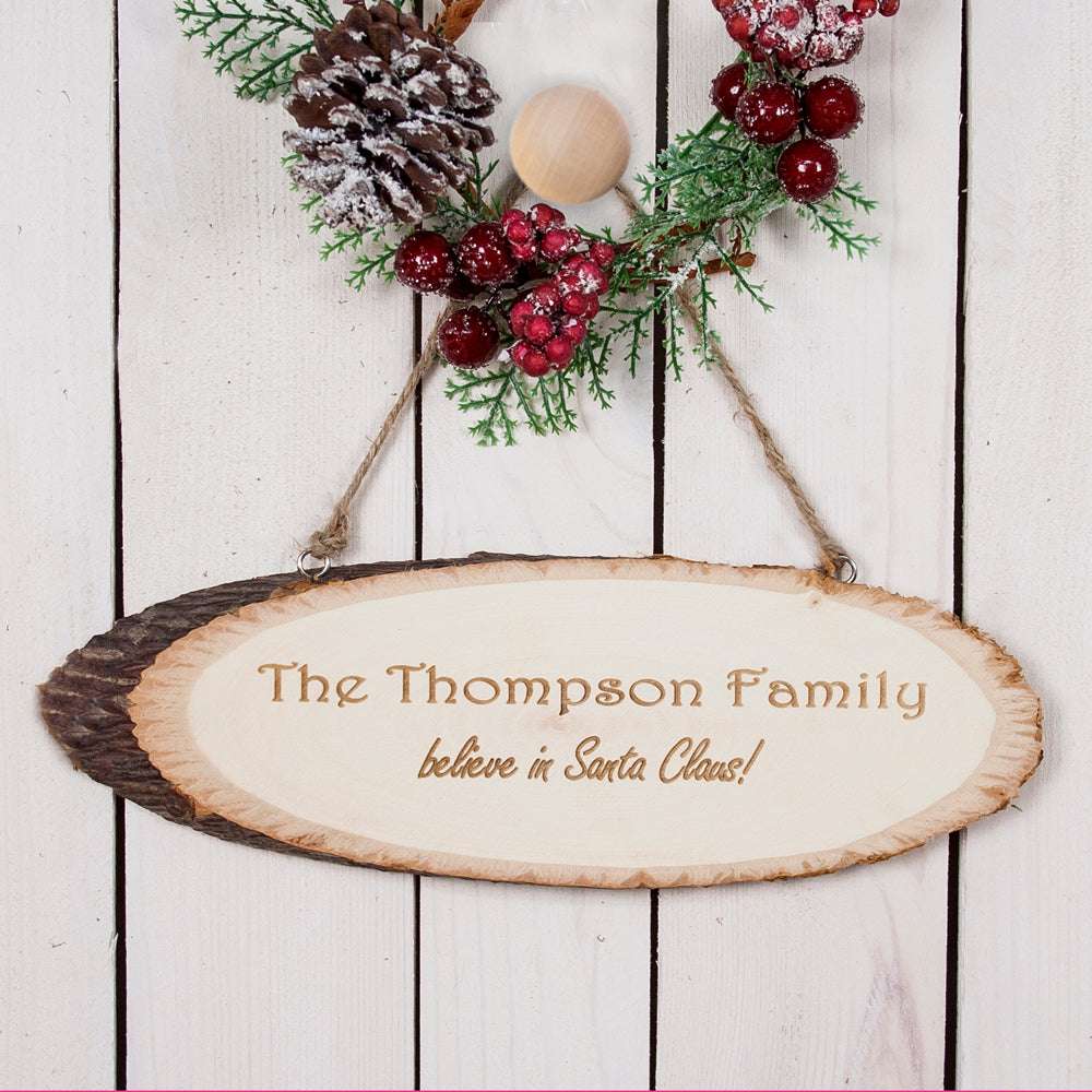 Personalised We Believe Christmas Wooden Sign