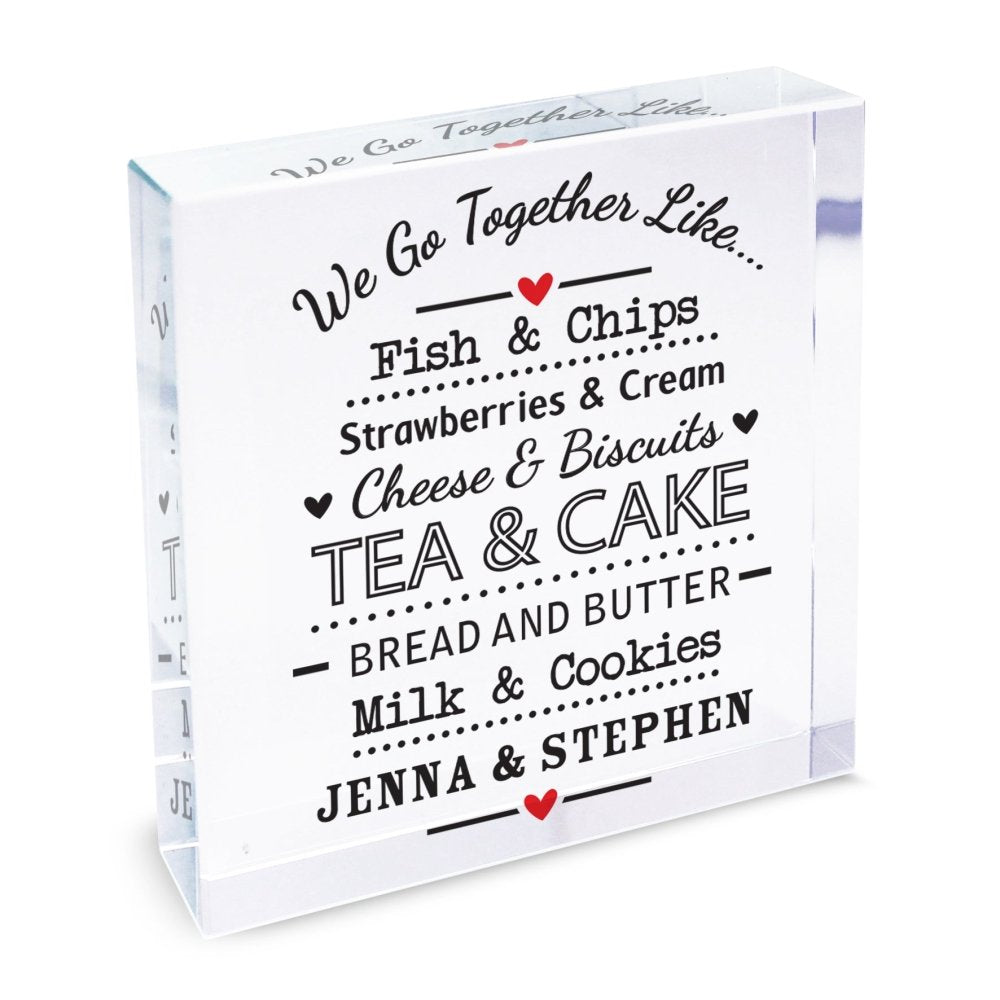 Personalised We Go Together Like... Large Crystal Token