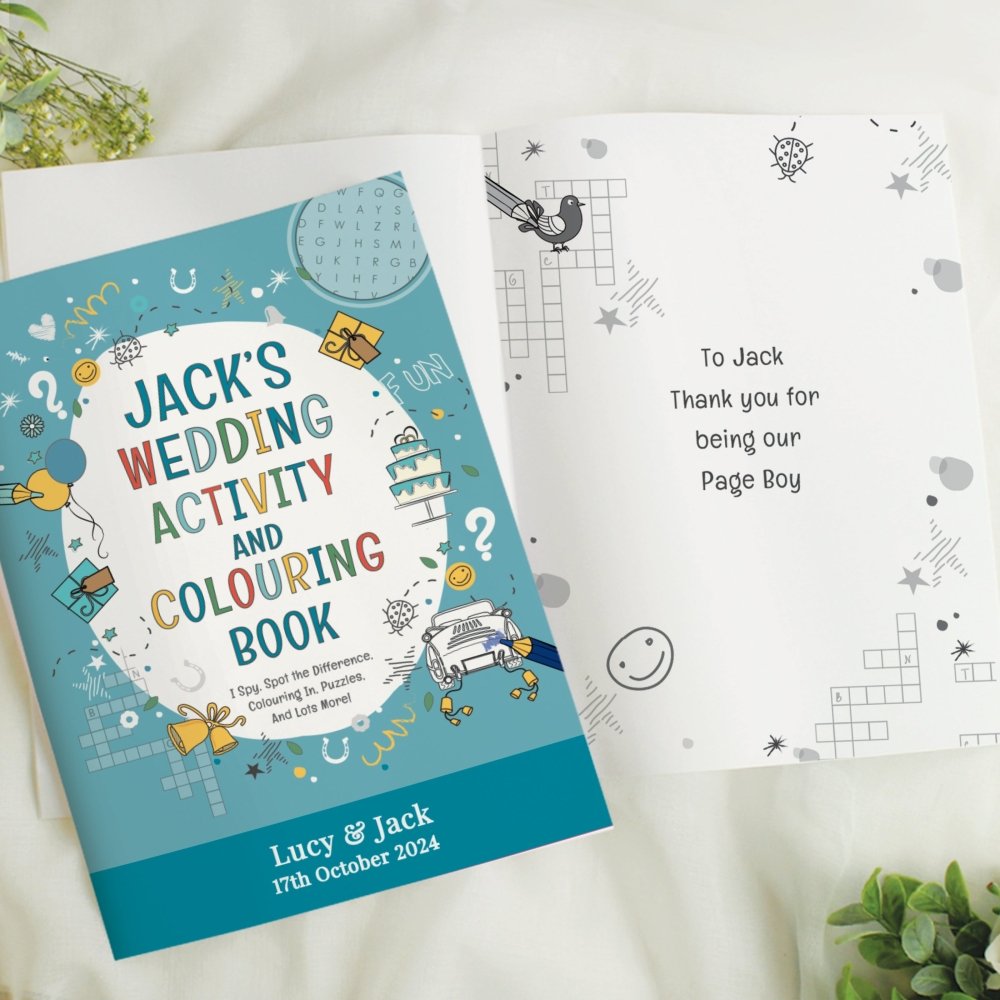 Personalised Wedding Activity Book For Boys