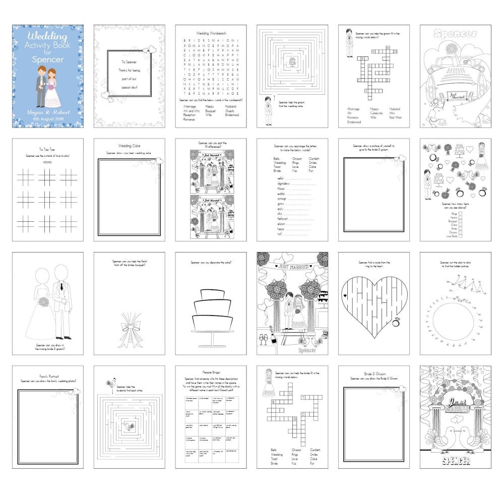 Personalised Wedding Activity Book For Boys