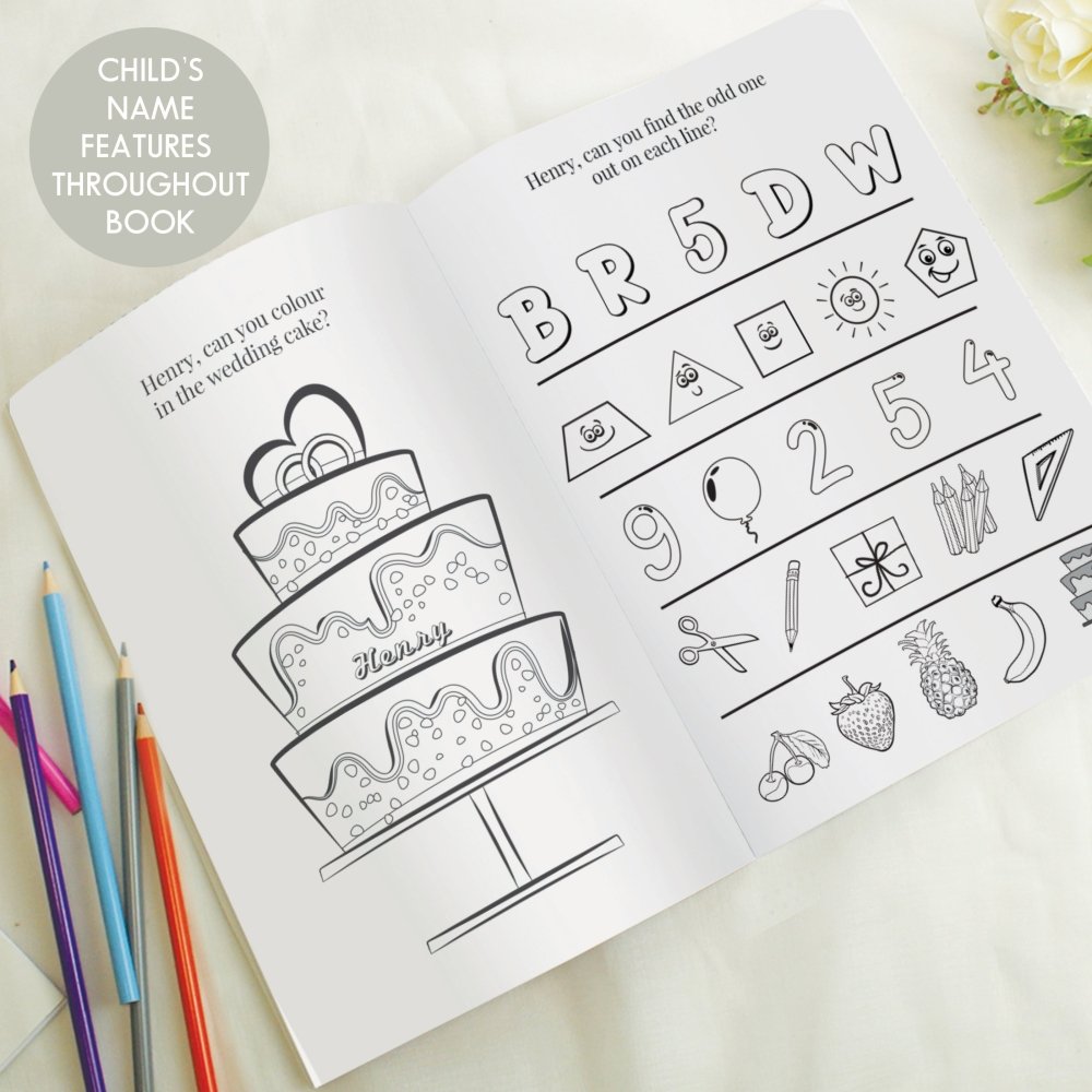 Personalised Wedding Activity Book For Boys