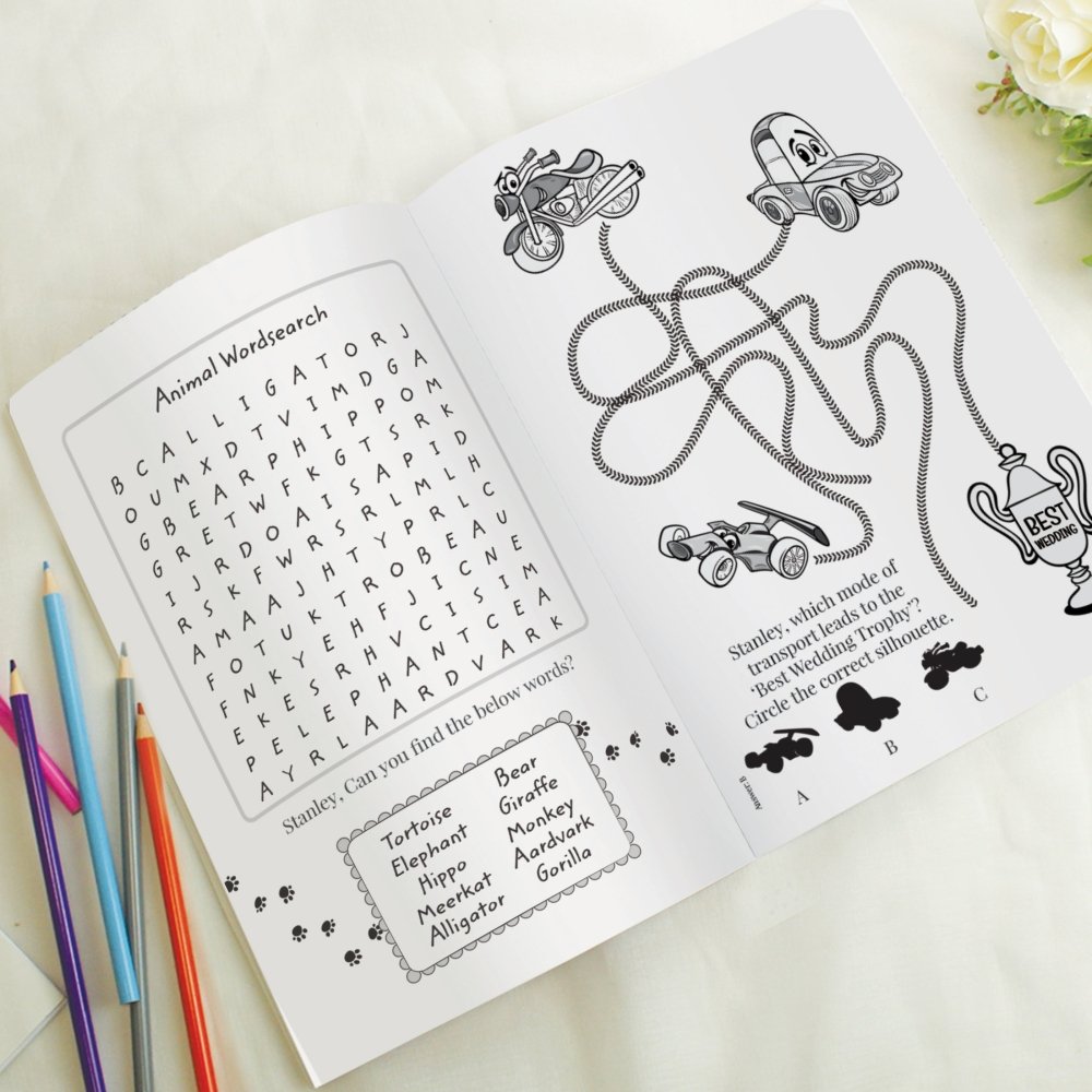 Personalised Wedding Activity Book For Boys