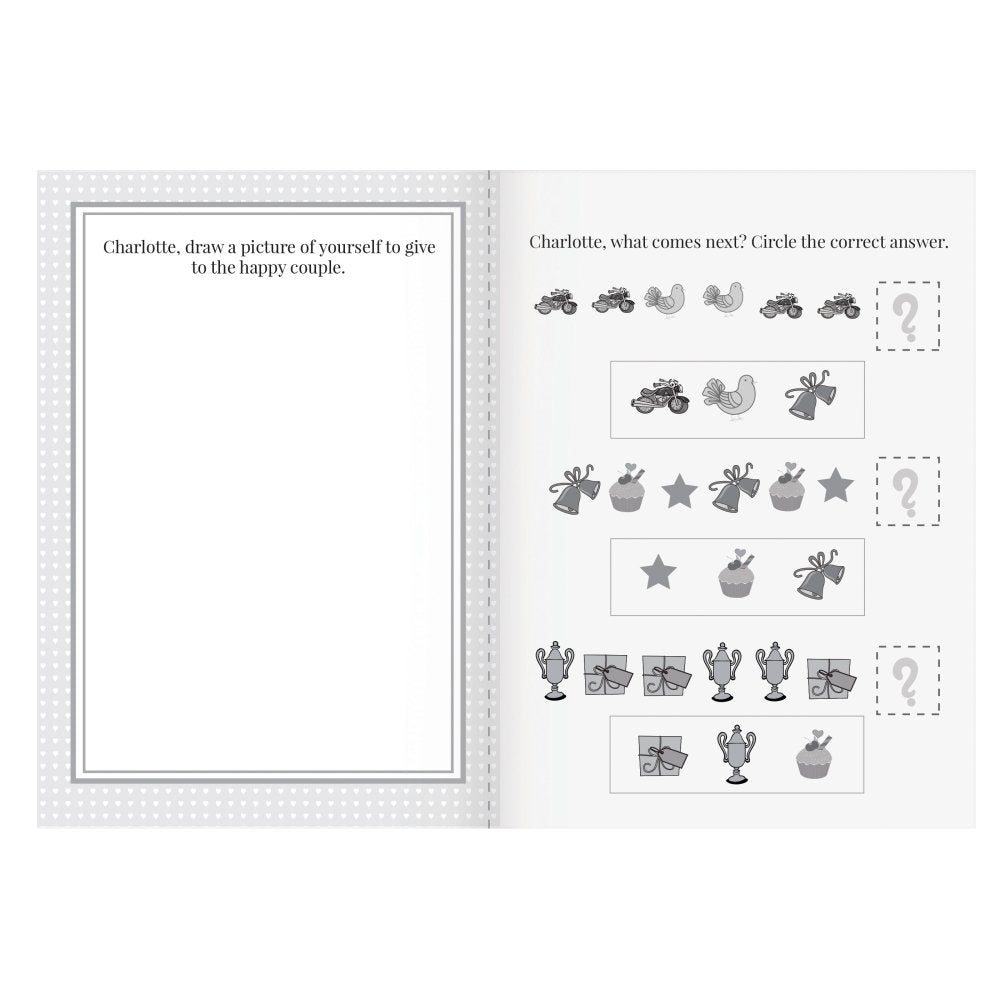 Personalised Wedding Activity Book For Girls