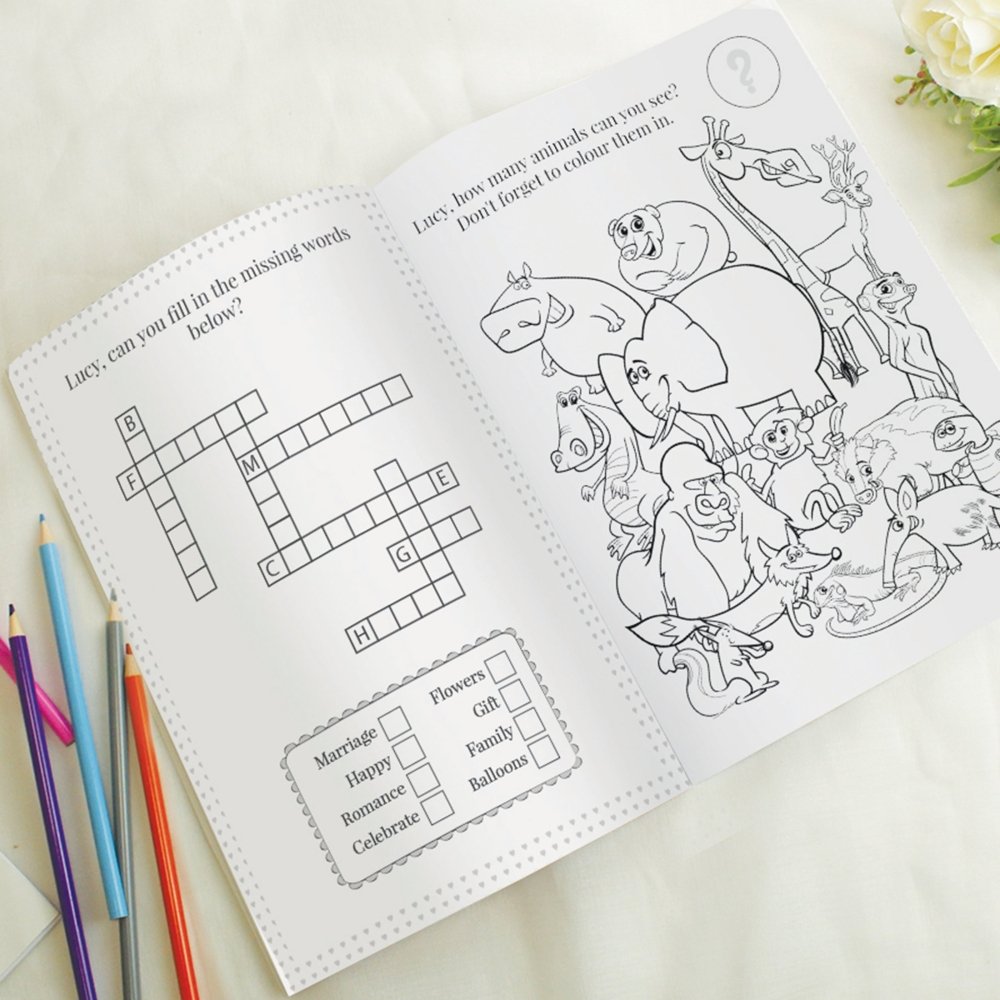 Personalised Wedding Activity Book For Girls