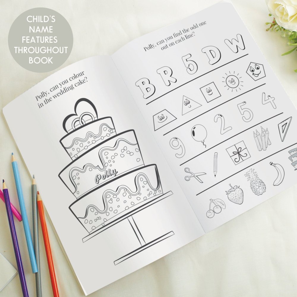 Personalised Wedding Activity Book For Girls