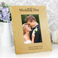 Personalised Wedding Day 4x6 Inch Oak Finish Photo Frame