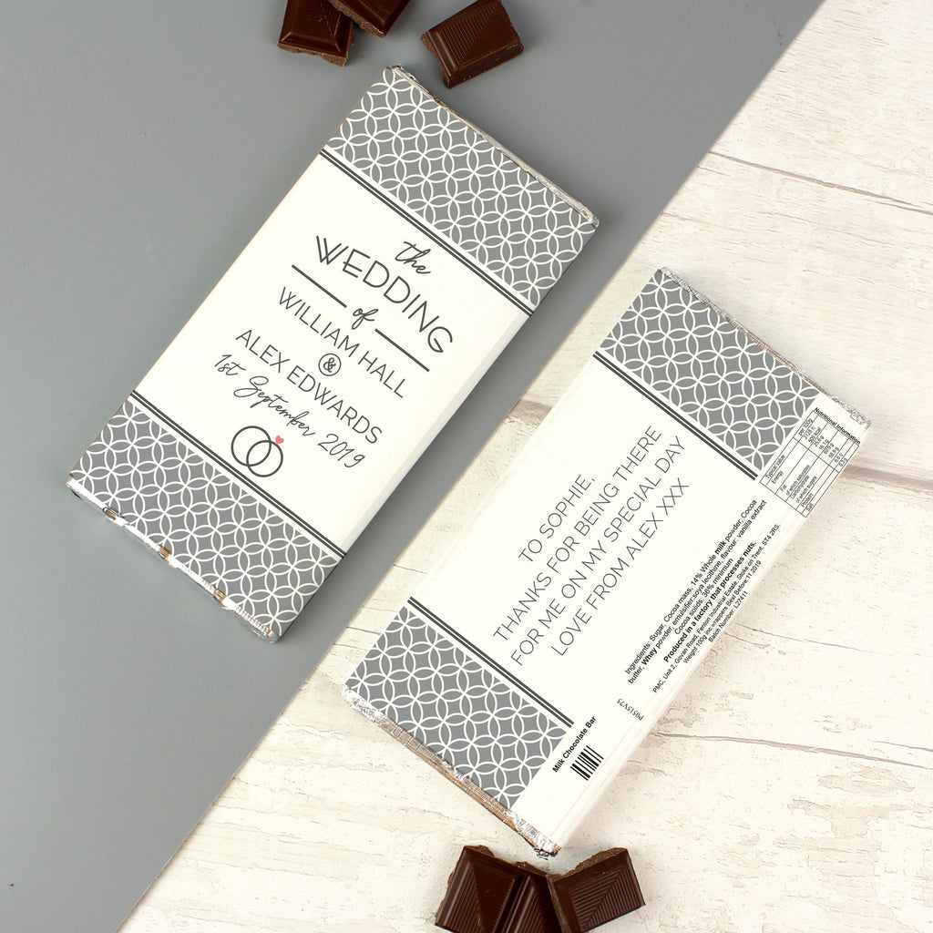 Personalised Wedding Milk Chocolate Bar