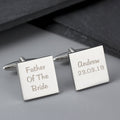 Personalised Wedding Role Square Cufflinks -3 Lines
