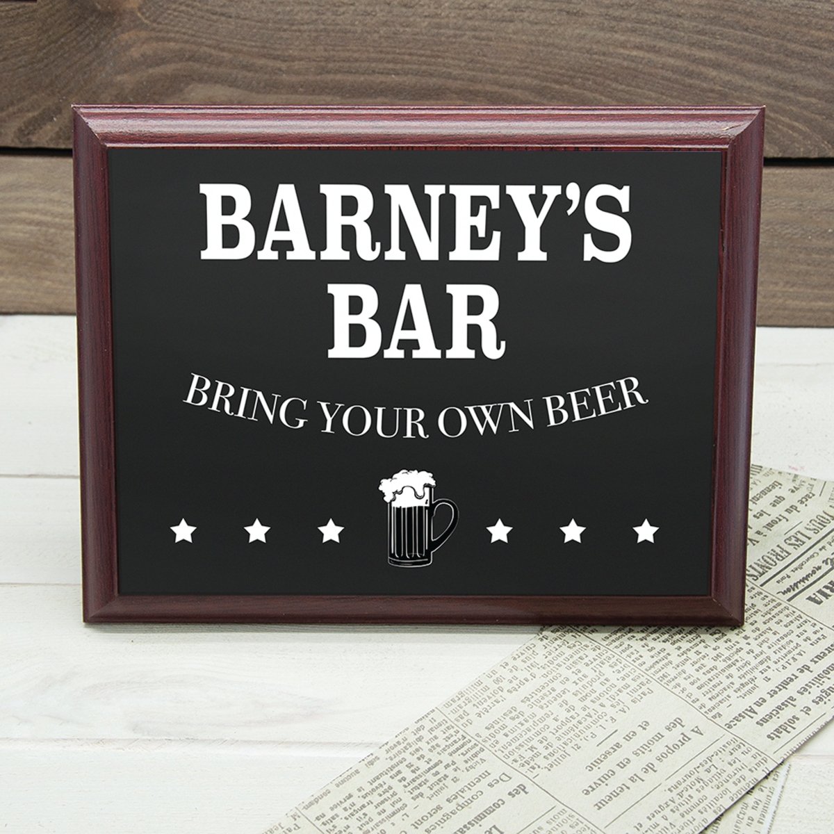 Personalised Welcome To My Bar Wooden Plaque