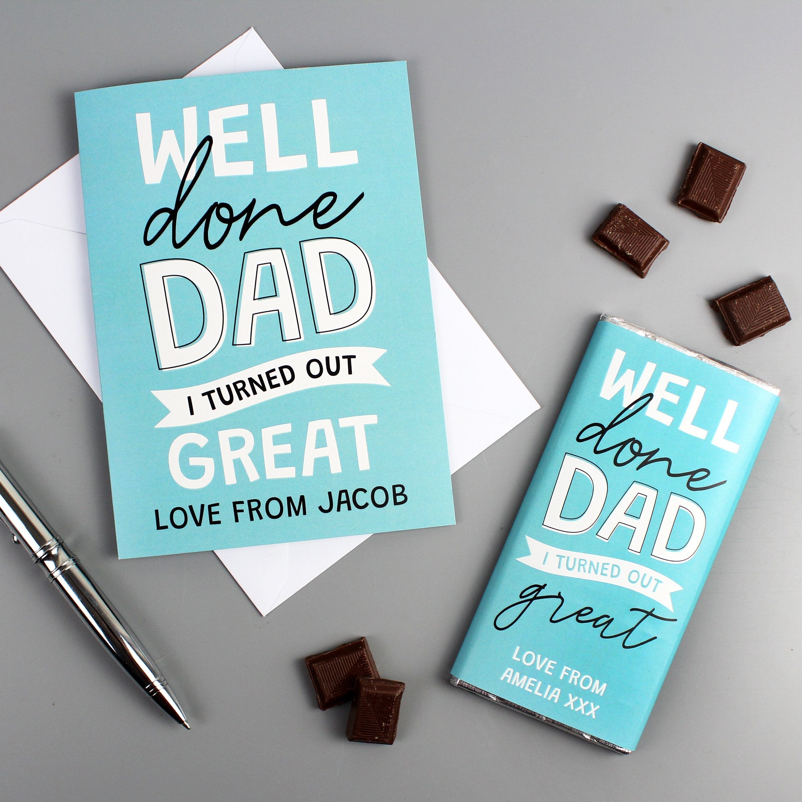 Personalised Well Done Dad... Milk Chocolate Bar