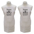 Personalised White Adult Apron, Name - BBQ King or Queen