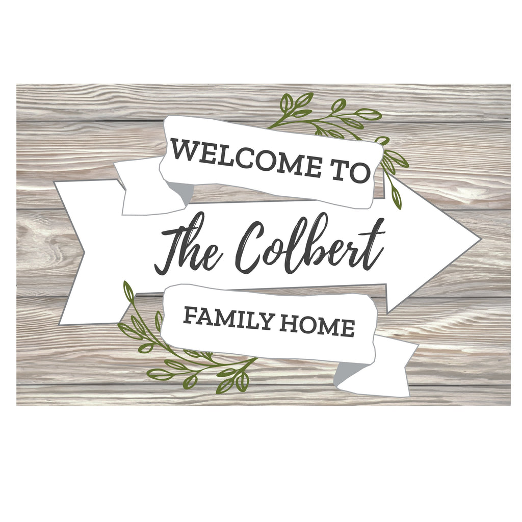 Personalised White Arrow Banner Metal Sign