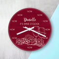 Personalised Personalised Wine O'Clock Glass Clock