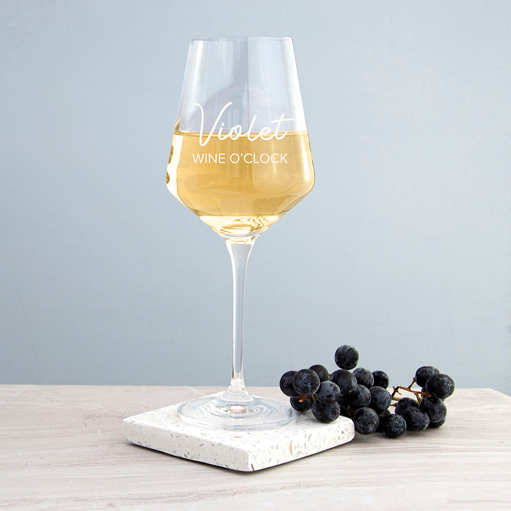 Personalised Personalised Wine O'Clock Wine Glass