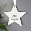 Personalised Wish Upon A Star Wooden Star Decoration