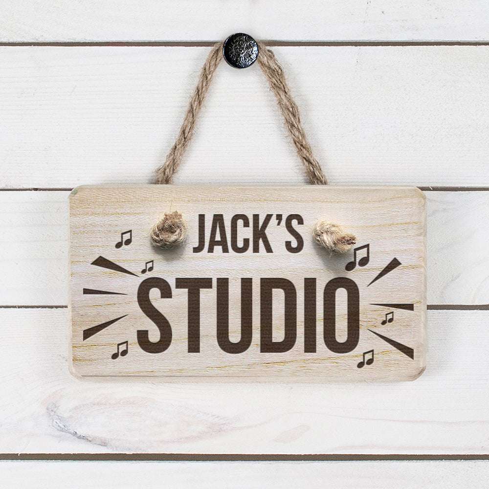 Personalised Wooden Music Studio Sign