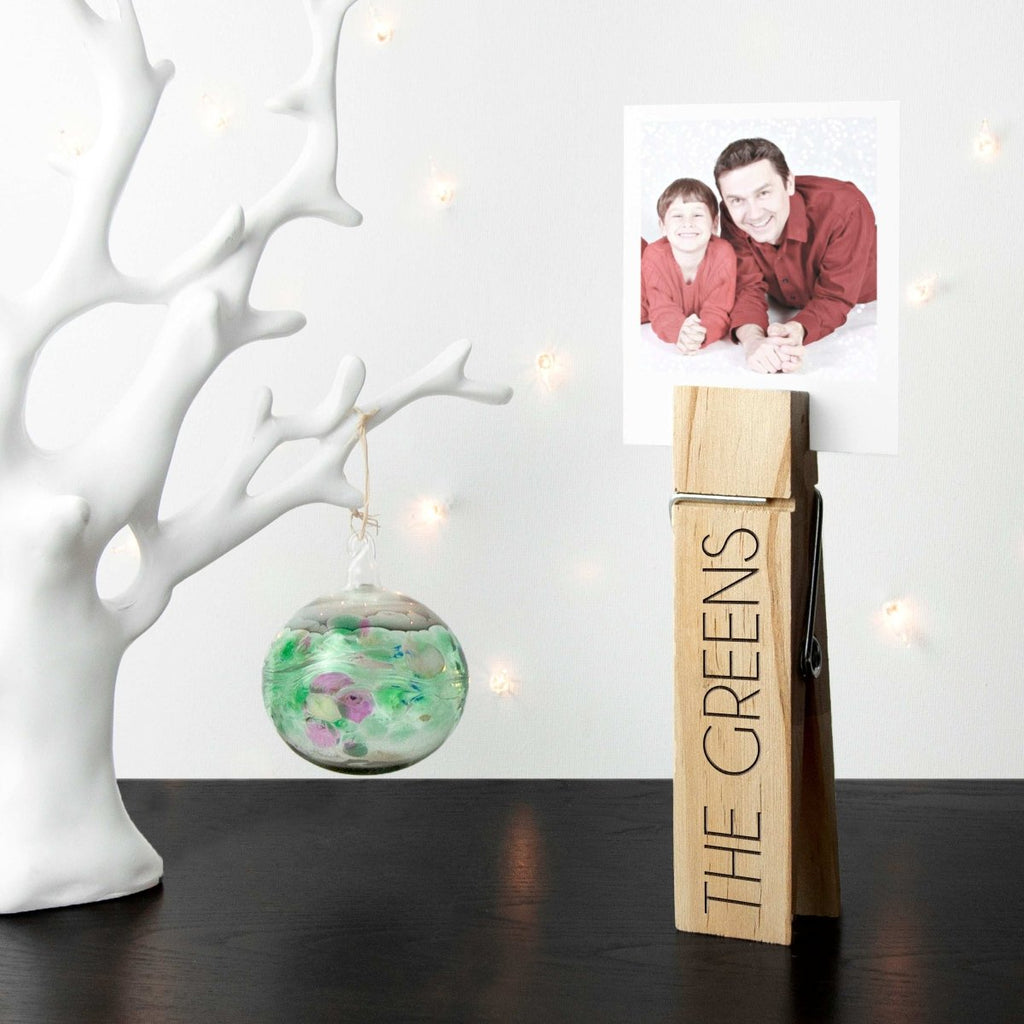 Personalised Wooden Peg Photo Holder