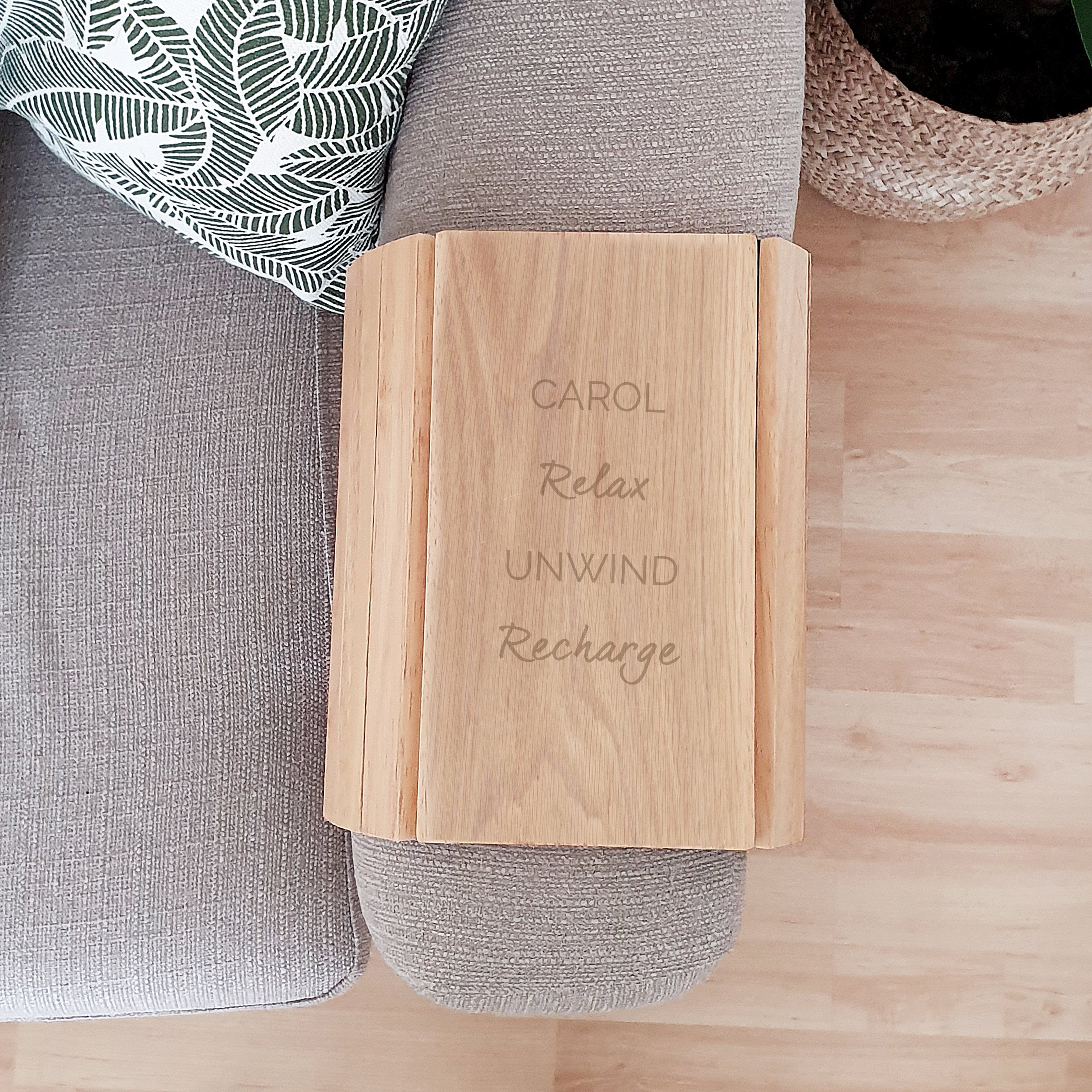 Personalised Wooden Sofa Tray