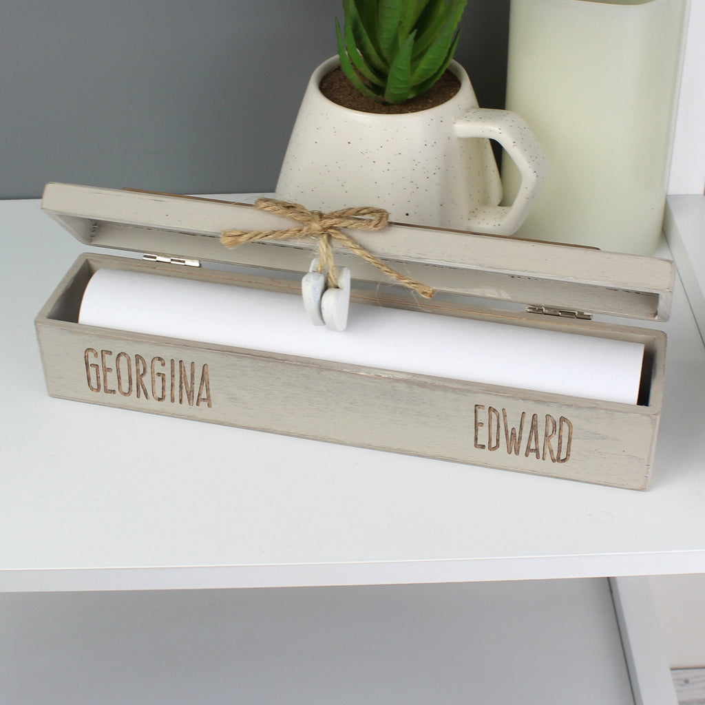 Personalised Wooden Wedding Certificate Holder