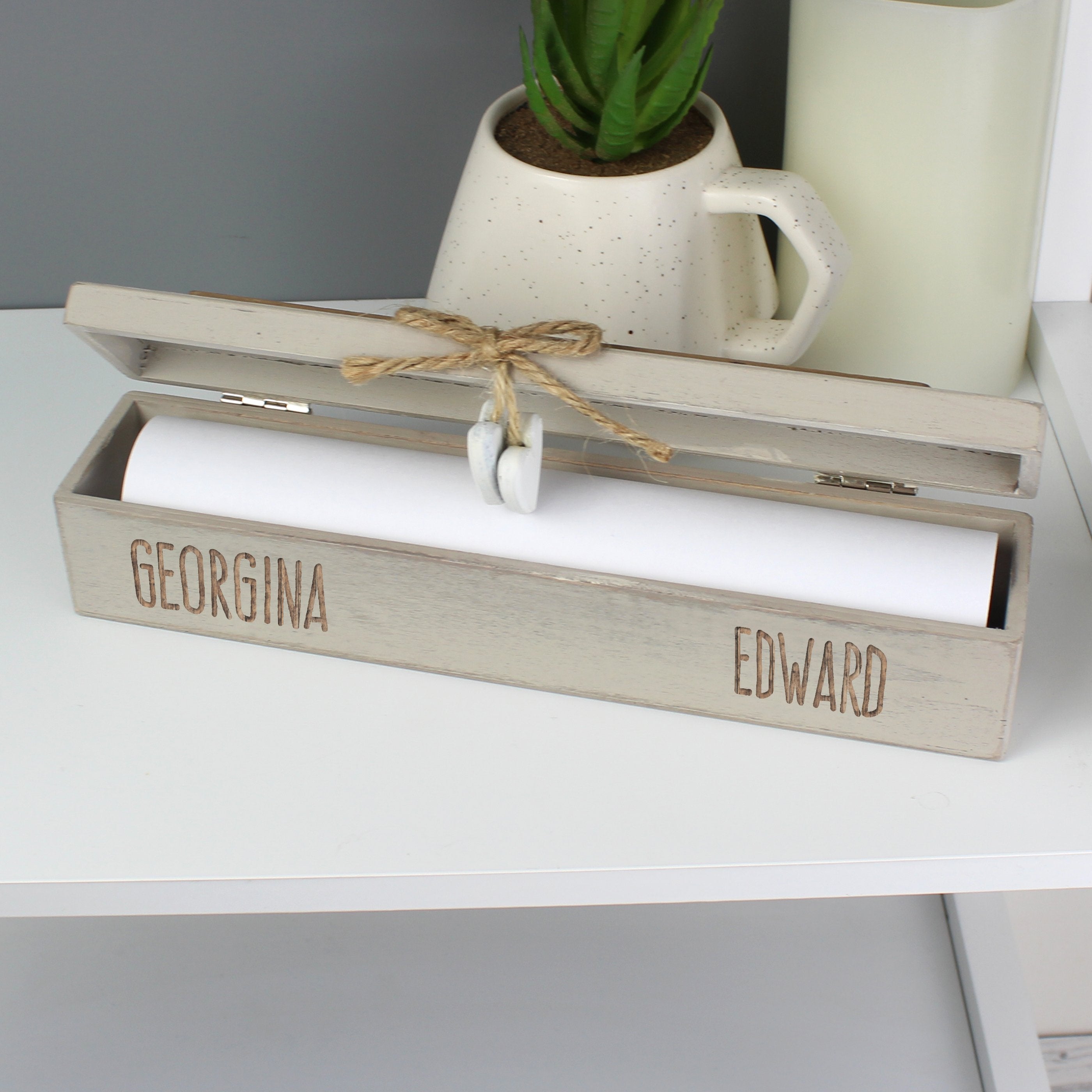 Personalised Wooden Wedding Certificate Holder