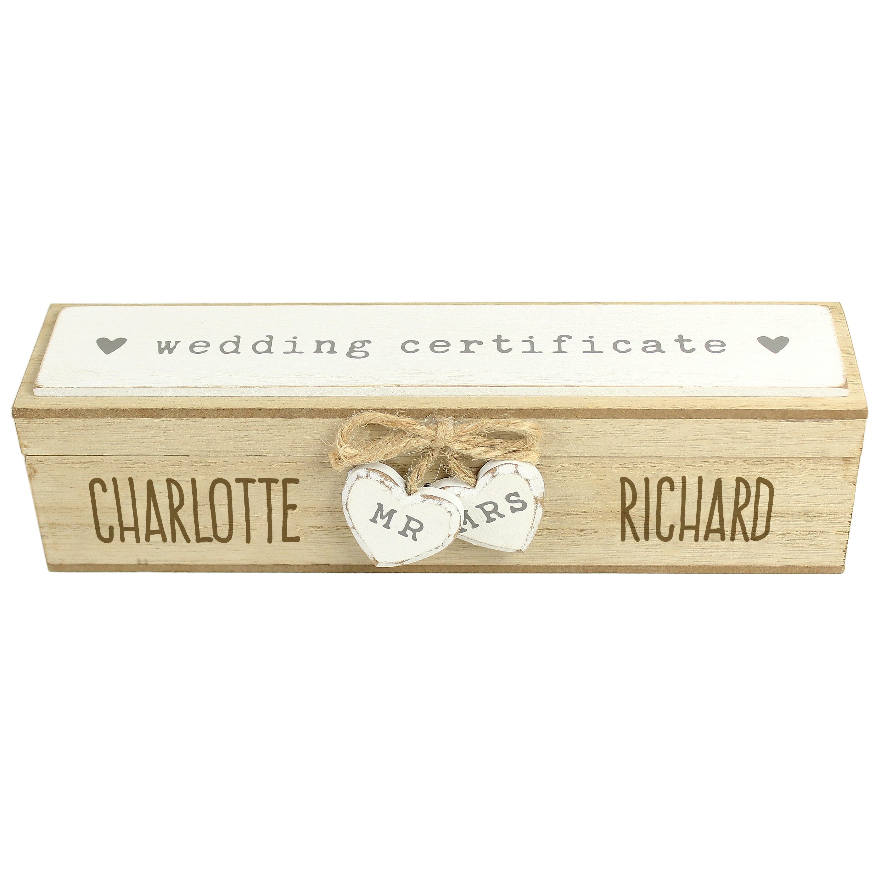 Personalised Wooden Wedding Certificate Holder