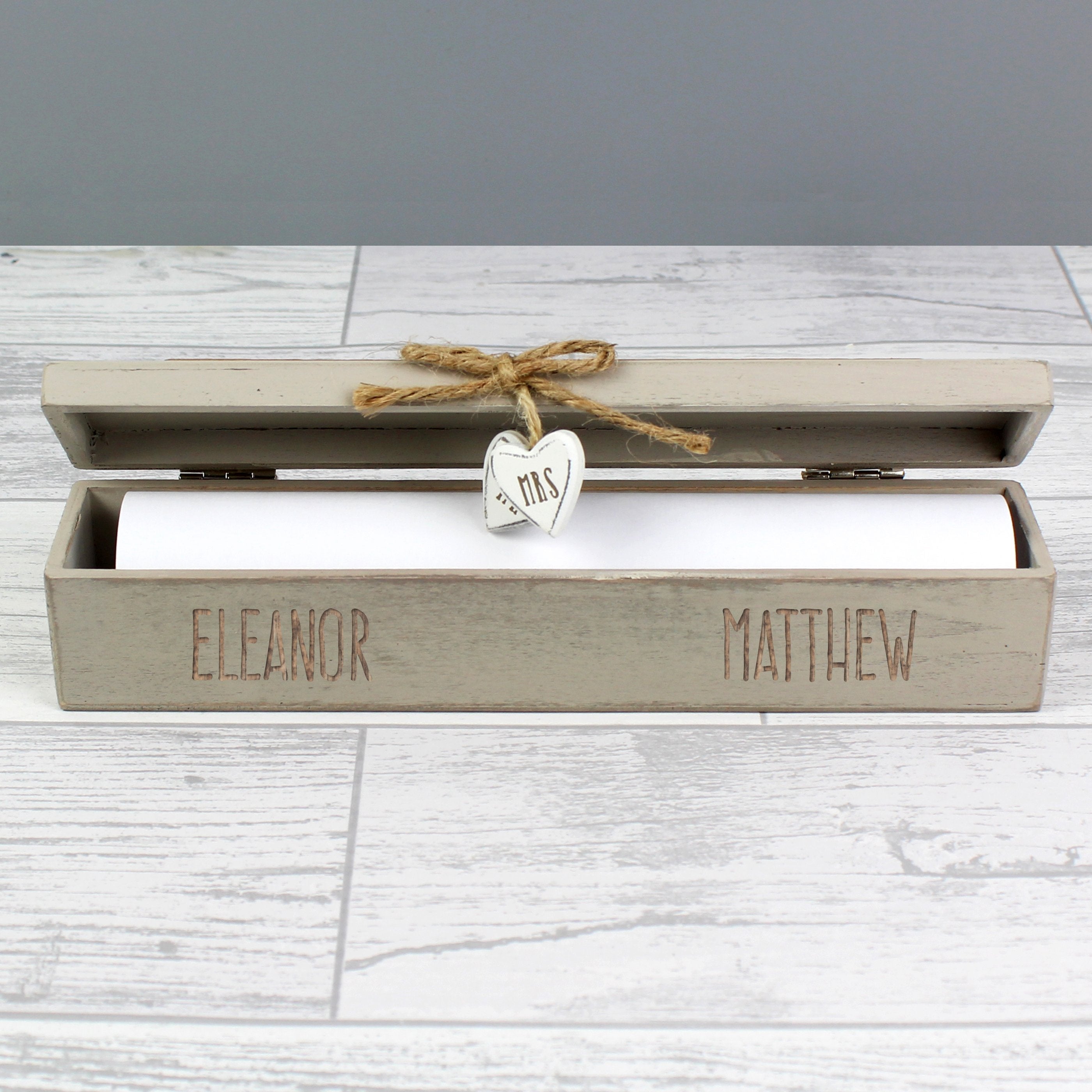Personalised Wooden Wedding Certificate Holder