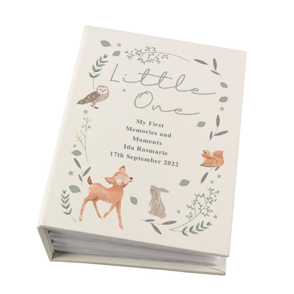 Personalised Woodland Animals 6x4 Inch Photo Album With Sleeves