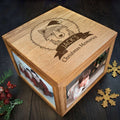 Personalised Woodland Wolf Christmas Memory Photo Cube